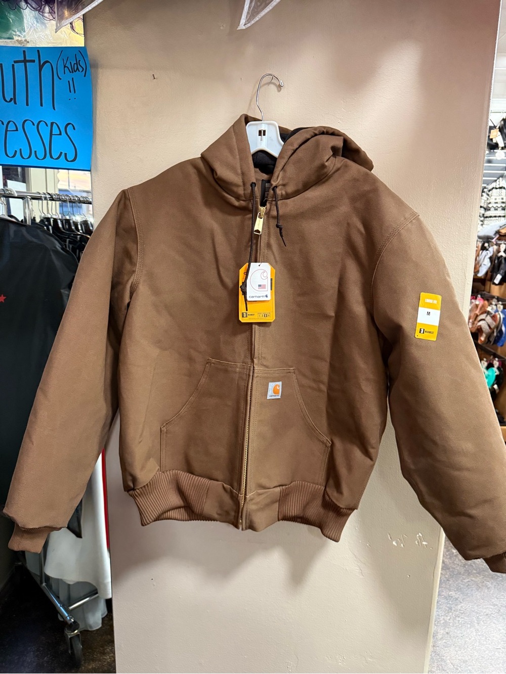Carhartt J140 Men’s M Brown Firm Duck Insulated Flannel Lined Active Jacket NWT
